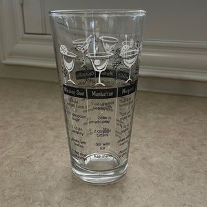 Atomic Barware Glass Cocktail Shaker Graphics And Drink Recipes Vintage Libby